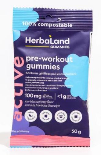 Picture of HERBALAND PRE-WORKOUT GUMMIES - SOUR BLACK RASPBERRY 50GR