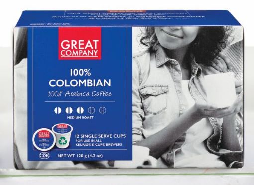 GREAT COMPANY SINGLE SERVE CUPS - COLOMBIAN 12S