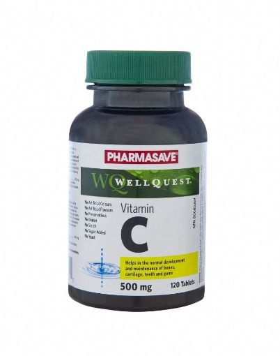 Picture of PHARMASAVE WELLQUEST VITAMIN C 500MG TABLETS 120S