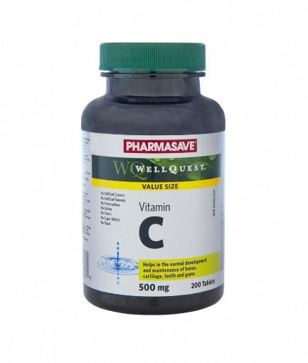 Picture of PHARMASAVE WELLQUEST VITAMIN C 500MG TABLETS 200S