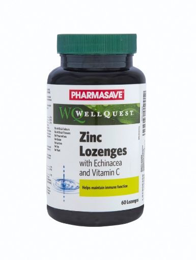 Picture of PHARMASAVE WELLQUEST ZINC W/ECHINACEA LOZENGES 60S