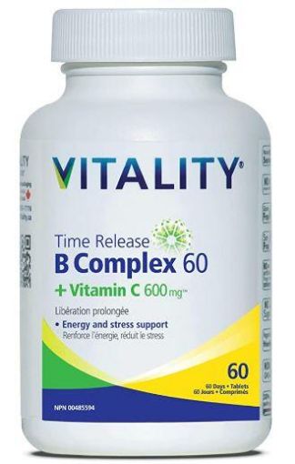 Picture of VITALITY TIME RELEASE B COMPLEX 60 + VITAMIN C 600MG 60S