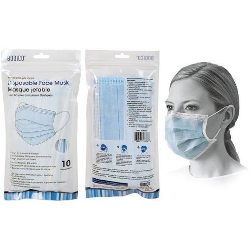 Picture of BODICO FACEMASK DISPOSABLE - BLUE 10PK