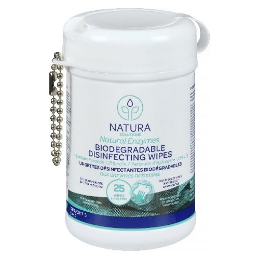 Picture of NATURA SOLUTIONS BIODEGRADABLE BAMBOO DISINFECTG SURFACE WIPES - TRAVEL 25S