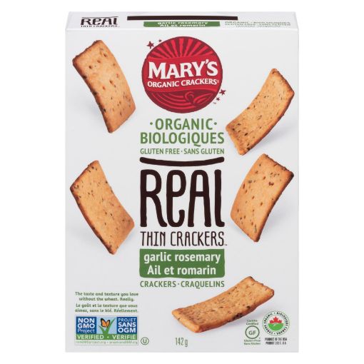 Picture of MARYS REAL THINS - GARLIC/ROSEMARY 142GR
