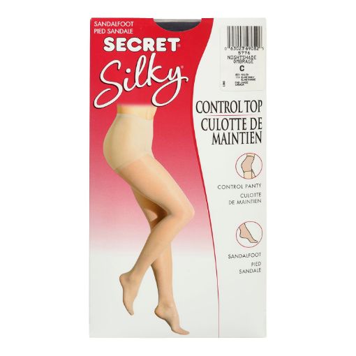 Picture of SECRET SILKY P/HOSE - CONTROL TOP - SANDALFOOT - NIGHTSHADE - SIZE C 1PR