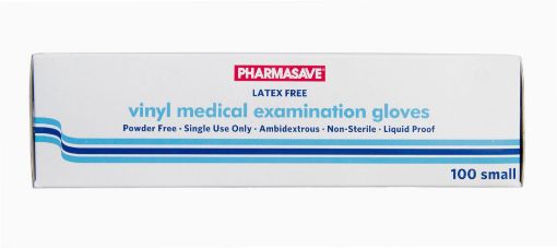 Picture of PHARMASAVE VINYL GLOVES - POWDER FREE - SMALL 100S