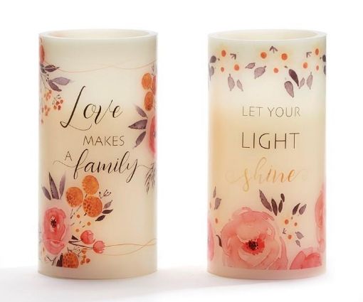 Picture of GIFT CRAFT LED WAX FLAMLESS CANDLES - FLORAL 2S