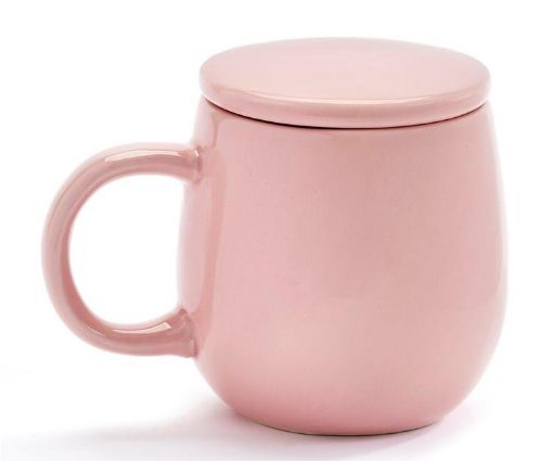 Picture of CERMAIC MUG - WITH LID - PINK