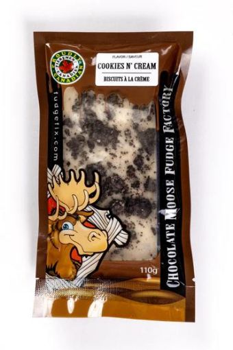 Picture of CHOCOLATE MOOSE FUDGE FACTORY FUDGE - COOKIES and CREME 110GR