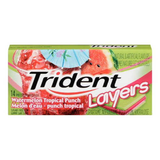 Picture of TRIDENT LAYERS GUM - WATERMELON TROPICAL PUNCH 14S