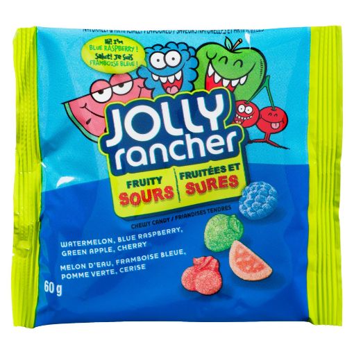Picture of JOLLY RANCHER FRUITY SOUR PEG PACK 60GR
