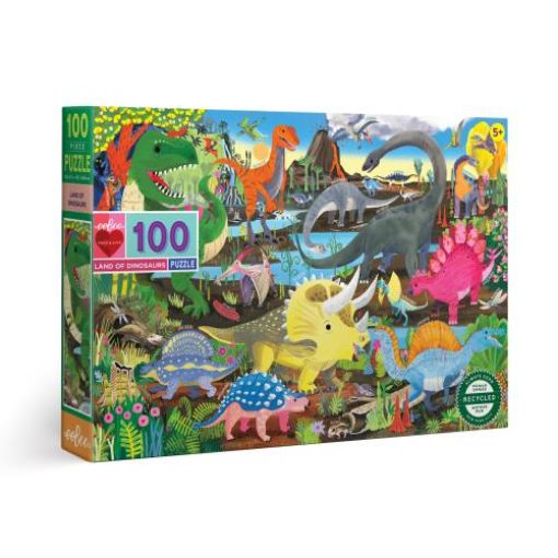 Picture of EEBOO PUZZLE 100PC - LAND OF DINOSAURS