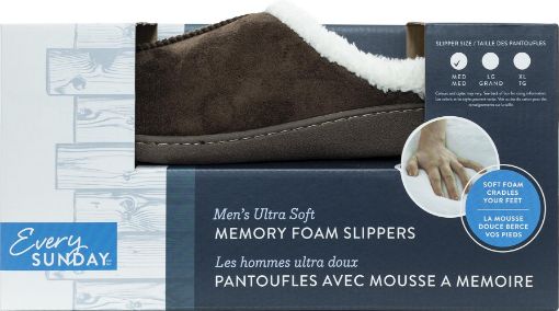 Picture of EVERY SUNDAY SLIPPERS MENS - MEMORY FOAM - SHERPA CLOG - BROWN 1850038