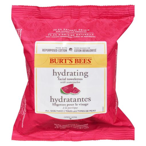 Picture of BURTS BEES HYDRATING FACIAL TOWELETTES WATERMELON 30S