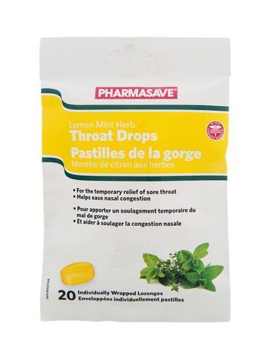 Picture of PHARMASAVE THROAT DROPS - LEMON MINT 20S