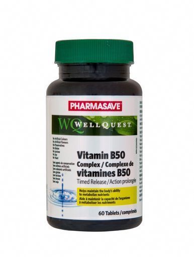 Picture of PHARMASAVE WELLQUEST VITAMIN B50 COMPLEX TIMED RELEASE 60S