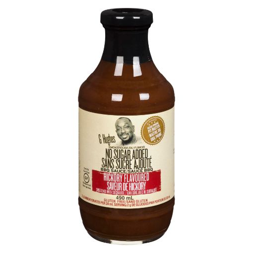 Picture of G HUGHES NO SUGAR ADDED BBQ SAUCE - HICKORY FLAVOURED 490ML