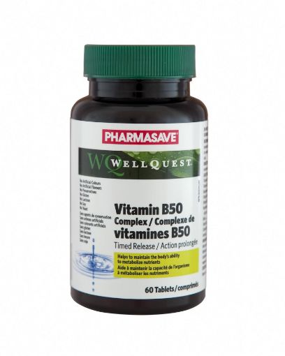 Picture of PHARMASAVE WELLQUEST VITAMIN B50 COMPLEX TR 60S