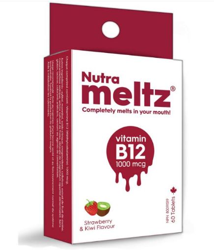 Picture of NUTRA MELTZ VITAMIN B12 1000MCG - STRAWBERRY KIWI TABLETS 60S
