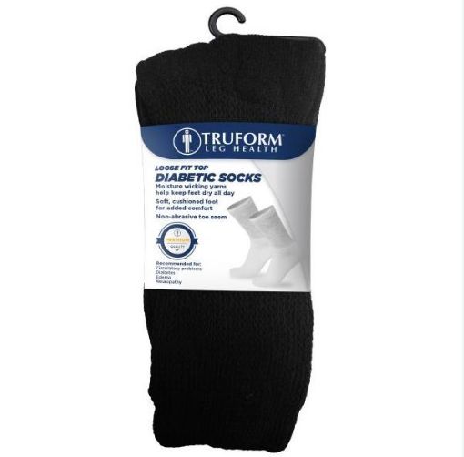 Picture of TRUFORM DIABETIC SOCKS - BLACK M 1PR