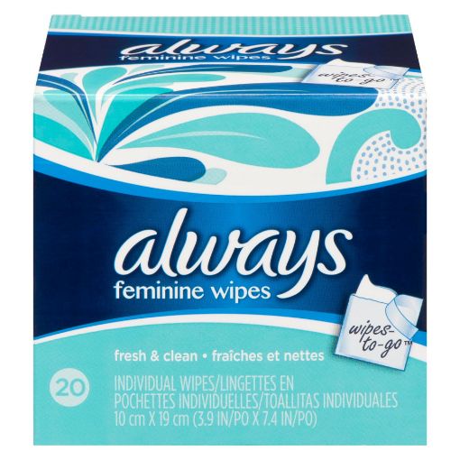 Picture of ALWAYS FEMININE WIPES FRESH and CLEAN WIPES-TO-GO 20S