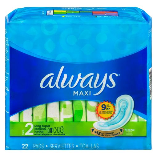 Picture of ALWAYS MAXI PAD SIZE 2 - LONG SUPER 22S                                    