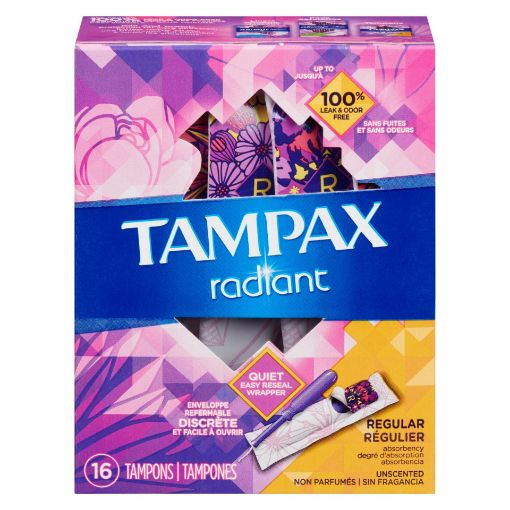 Picture of TAMPAX RADIANT TAMPONS - UNSCENTED - REGULAR 16S                           