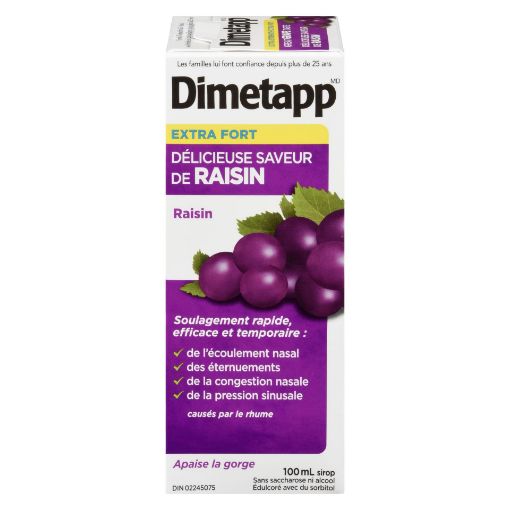 Picture of DIMETAPP SYRUP EXTRA STRENGTH - GRAPE 100ML                                