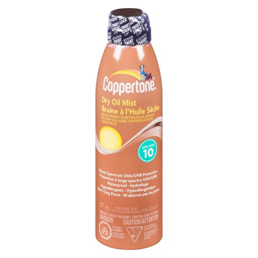 Picture of COPPERTONE CONTINUOUS SPRAY TANNING - DRY OIL SPF10 177ML                  