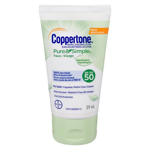 Picture of COPPERTONE PURE and SIMPLE FACE MINERAL LOTION SPF50 59ML