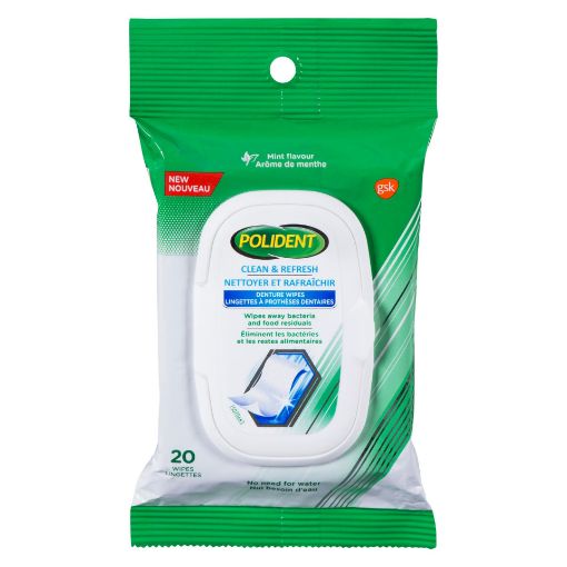 Picture of POLIDENT DENTURE WIPES 20S                                                 
