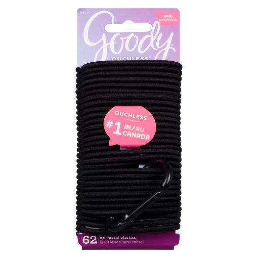 Picture of GOODY OUCHLESS ELASTICS W/CARBINER CLIP - BLACK 62S