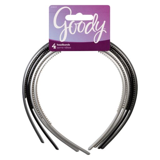 Picture of GOODY PLASTIC HEADBANDS - ASSORTED FINISHES 4S
