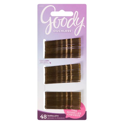 Picture of GOODY OUCHLESS BOBBY PIN - BROWN DOUBLE DIP - 2IN 48S                      