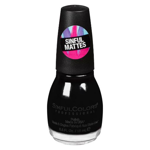 Picture of SINFULCOLORS SHOCKING MATTES NAIL ENAMEL - BLACKLIST                       