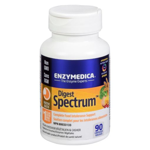 Picture of ENZYMEDICA DIGEST SPECTRUM DIGESTIVE ENZYMES - COMPLETE FOOD INTOLERANCE SUPPORT CAPSULES 90S