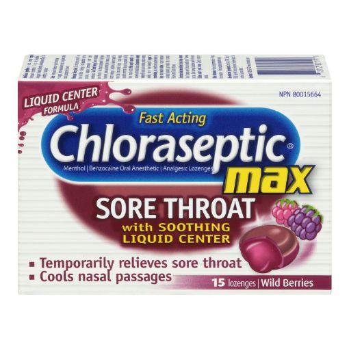 Picture of CHLORASEPTIC MAX LOZENGES - WILD BERRY 15S                                 