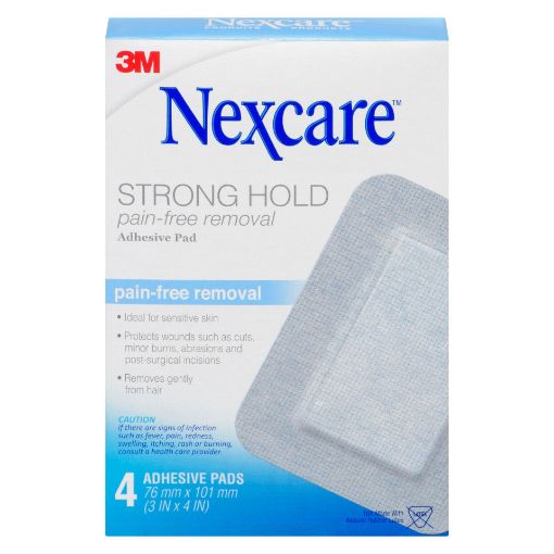 Picture of 3M NEXCARE STRONG HOLD PAIN FREE REMOVAL PADS SSD34-CA 3 X 4 4S