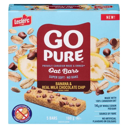 Picture of GOPURE OATS BAR - CHOCOLATE CHIPS and BANANA 160GR