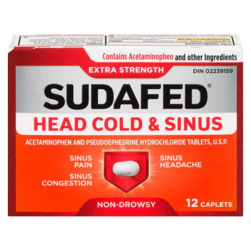 Picture of SUDAFED COLD and SINUS EXTRA STRENGTH CAPLET 12S