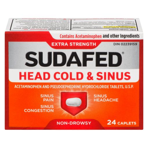 Picture of SUDAFED COLD and SINUS EXTRA STRENGTH CAPLET 24S