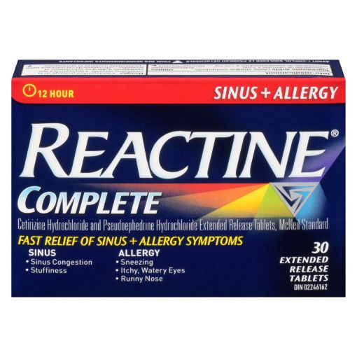 Picture of REACTINE ALLERGY and SINUS TABLETS 30S