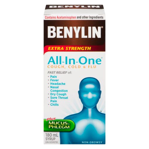Picture of BENYLIN ALL IN ONE COLD and FLU SYRUP 180ML