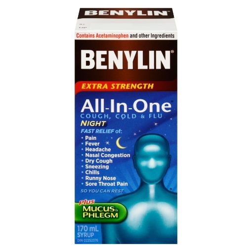 Picture of BENYLIN ALL IN ONE NIGHT SYRUP 170ML                                       