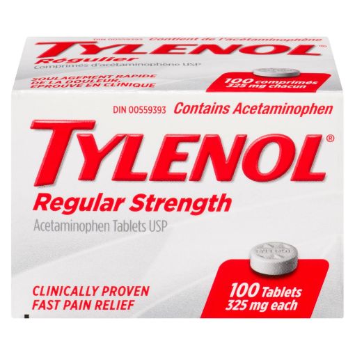 Picture of TYLENOL REGULAR STRENGTH 325MG TABLETS 100S                                