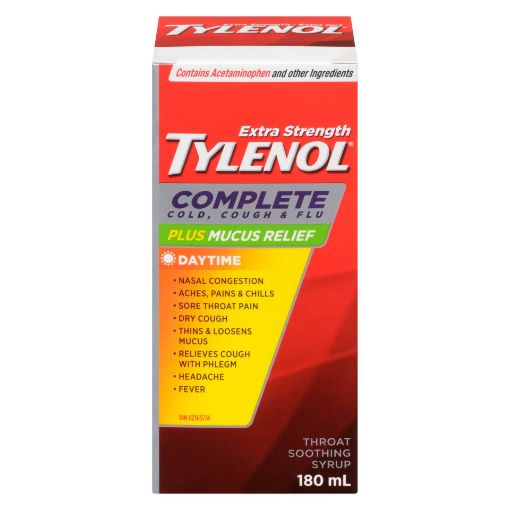 Picture of TYLENOL COMPLETE SYRUP - EXTRA STRENGTH 180ML                              