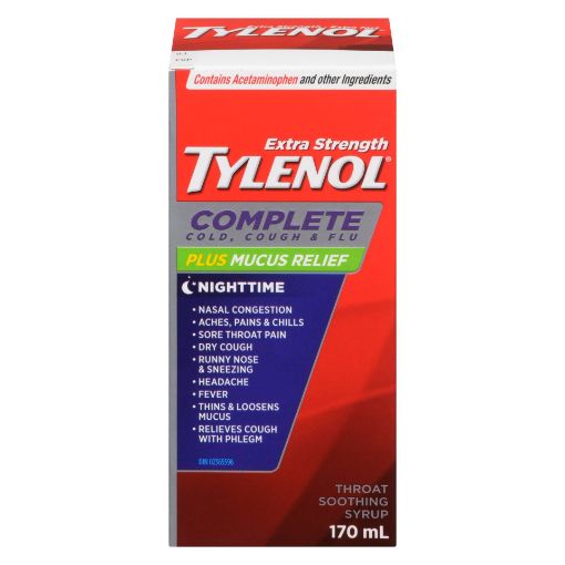 Picture of TYLENOL COMPLETE NIGHT SYRUP - EXTRA STRENGTH 170ML                        