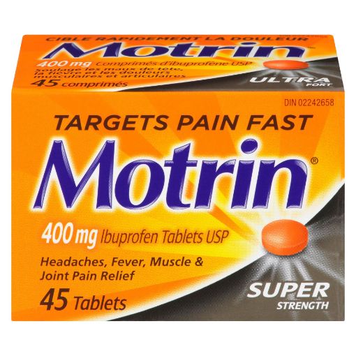 Picture of MOTRIN IBUPROFEN - SUPER STRENGTH TABLET 400MG 45S                         