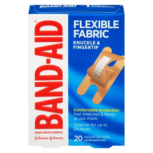 Picture of BAND-AID BANDAGE - FLEXIBLE FABRIC - KNUCKLE and FINGER TIP 20S